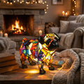 Vintage Pug Dog Resin Stained Glass Style Lamp
